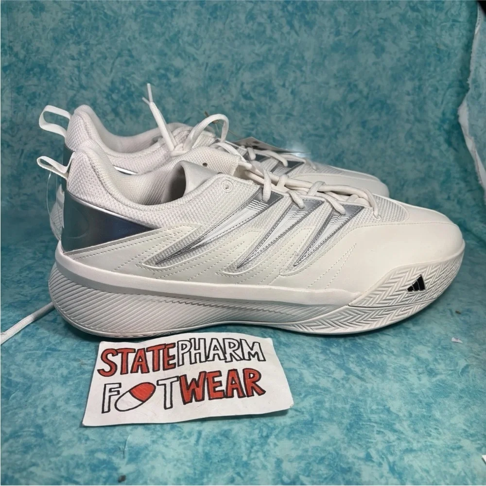 Adidas Dame Certified 3 Men’s White Low Too Athletic Basketball Shoes Size 14